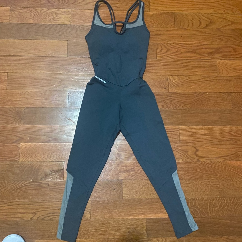 BiA Brazil Jumpsuit🇧🇷 Gray Brazilian Mesh Detail Jumpsuit